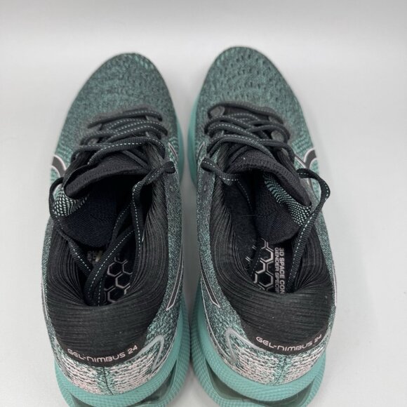 Asics Gel-Nimbus 24 Running Shoes Womens Size 8.5 Teal Black Cushioned 1012B201 - Picture 7 of 9